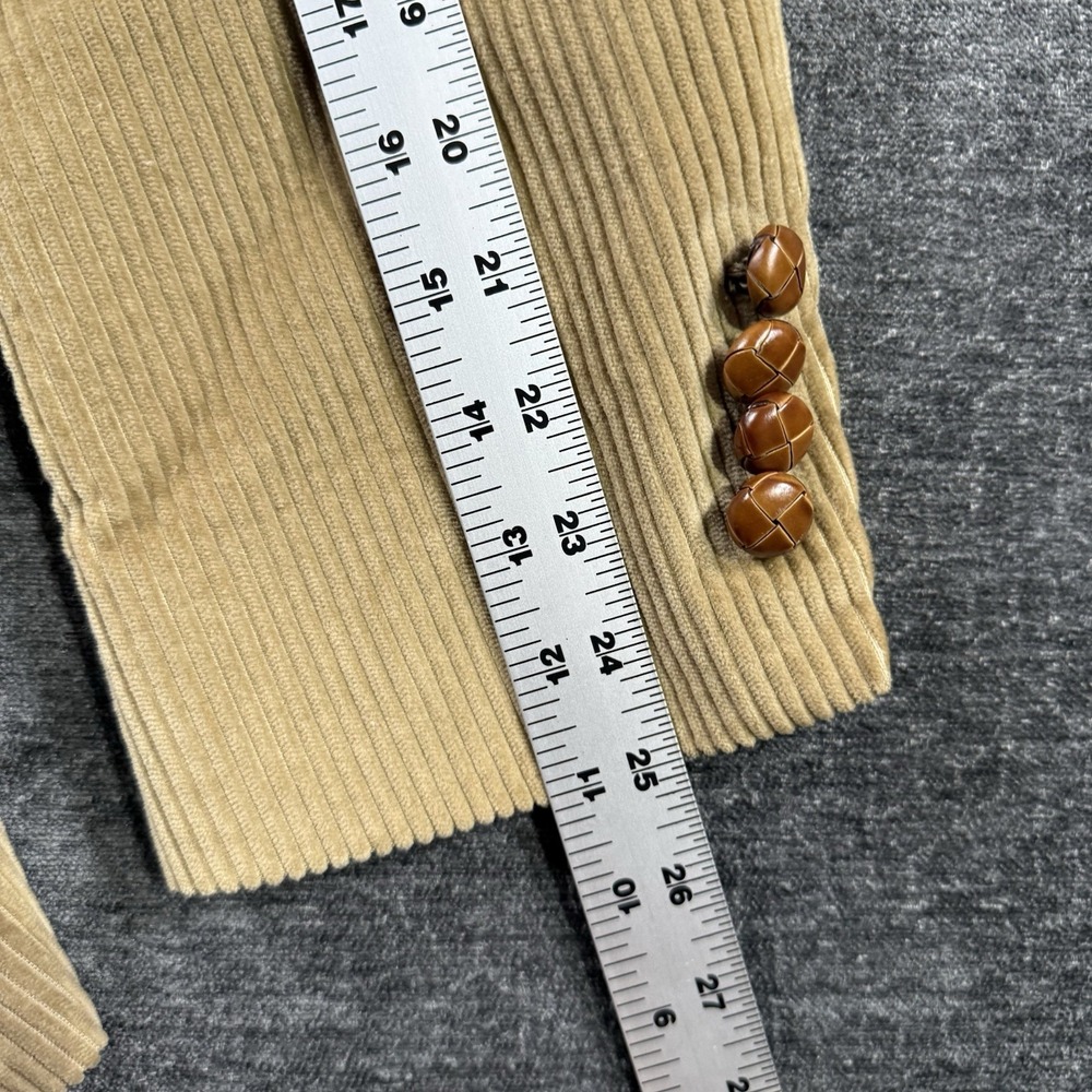 Vintage Lands End Blazer Mens 42R Tan Corduroy 2 Button Leather Elbow Pad Coat - Picture 12 of 13
